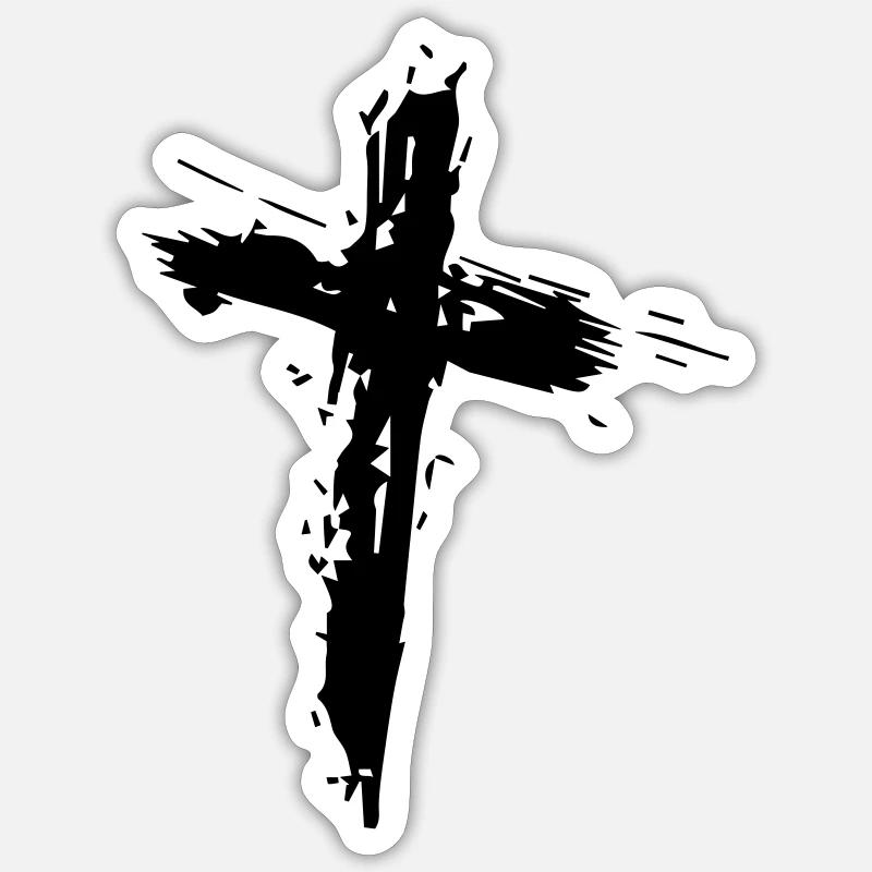 Croix éclatée Sticker taille S (10 x 10 cm)