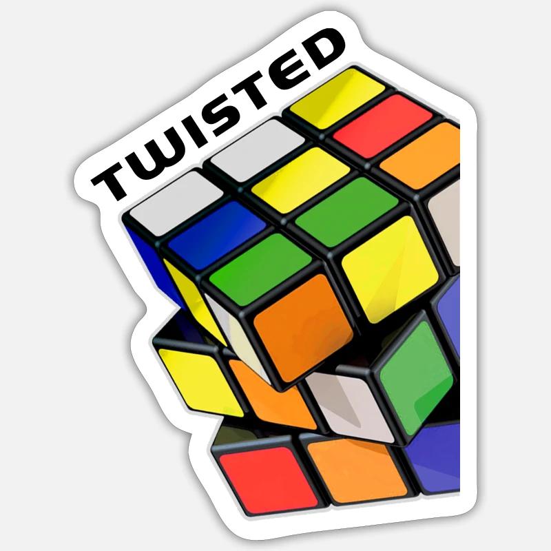 Rubik's Cube Twisted Sides - Sticker size S (10 x 10 cm) - white matte