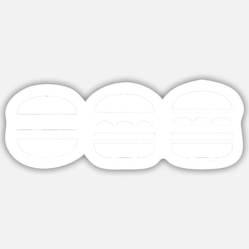 Burger - Sticker taille S (10 x 10 cm) - blanc mat