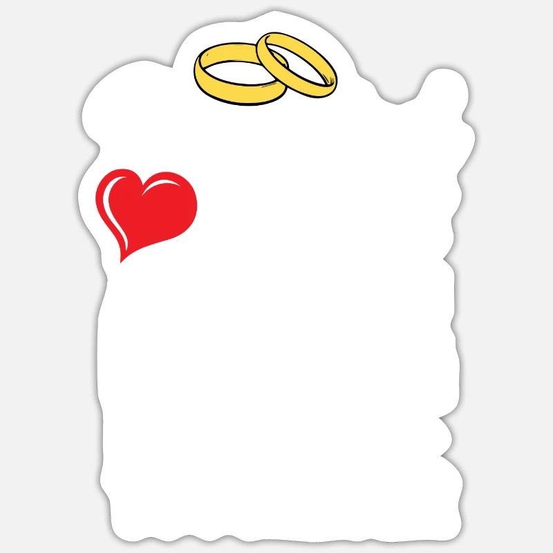 Second Wedding Anniversary Married 2 Years Sticker size S (10 x 10 cm)