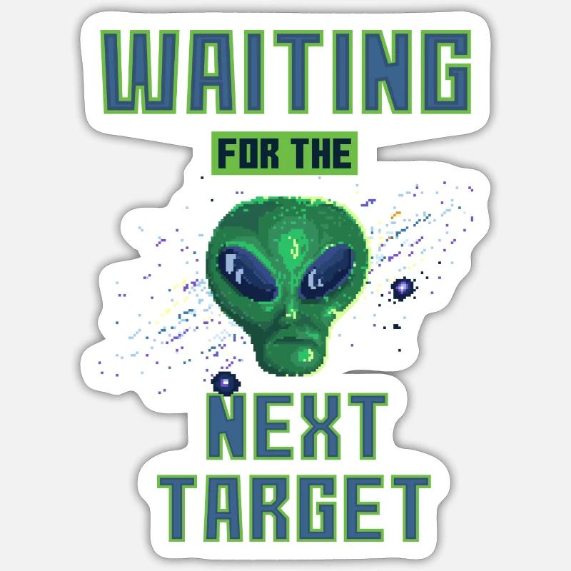 Alien Attack - Sticker size S (10 x 10 cm) - white matte