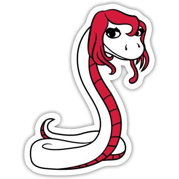 snake female woman girl girl sexy - Sticker size S (10 x 10 cm) - white matte - Front