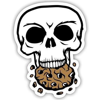 schaedel tot tod sterben kopf knochen skelett tote - Sticker Größe S (10 x 10 cm) - Mattweiß - Vorne