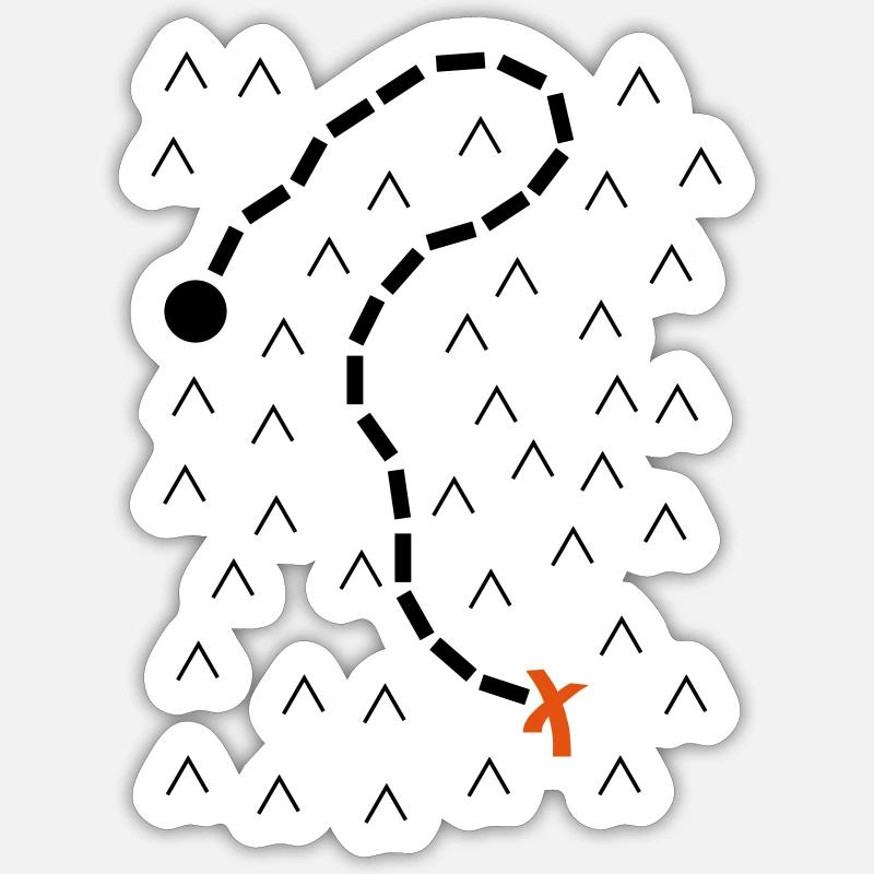 Pirate treasure map - Sticker size S (10 x 10 cm) - white matte