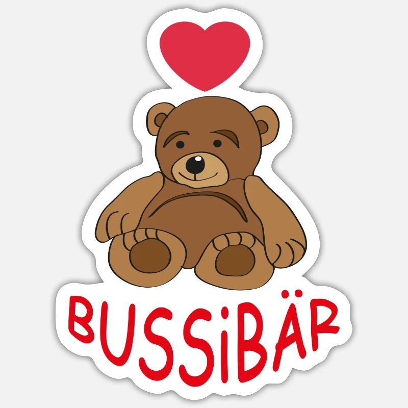 Bussi Baer - Sticker taille S (10 x 10 cm) - blanc mat
