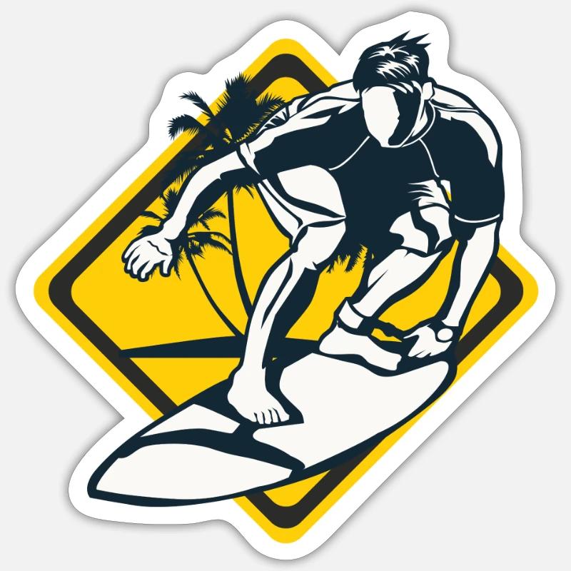 Surfer - Sticker taille S (10 x 10 cm) - blanc mat