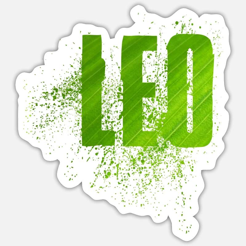 Leo - Sticker taille S (10 x 10 cm) - blanc mat