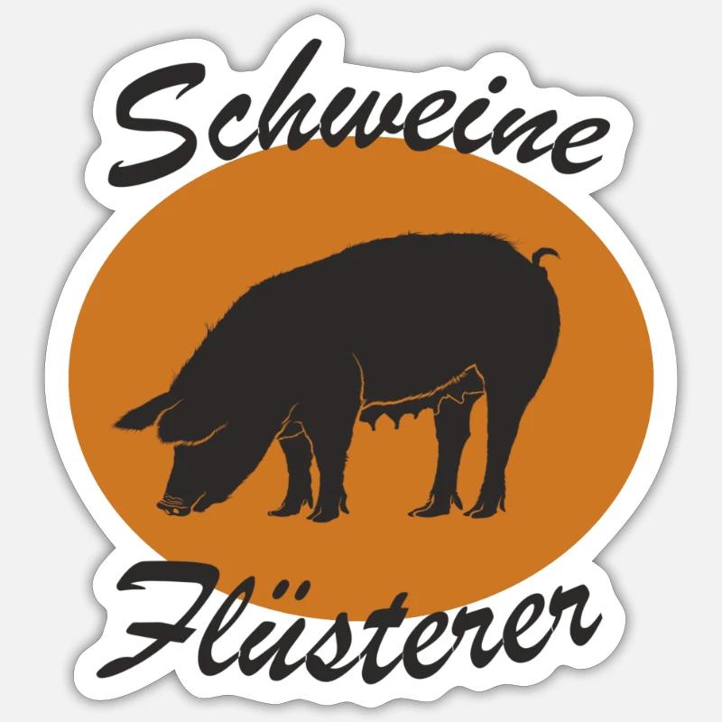 Drôle de cochons - Sticker taille S (10 x 10 cm) - blanc mat