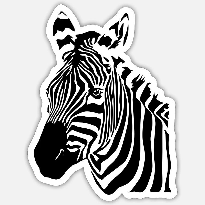 Zebra - Sticker size S (10 x 10 cm) - white matte