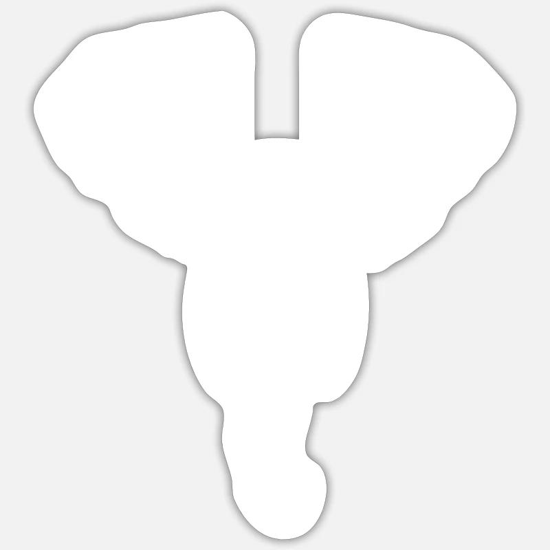 Éléphant - Sticker taille S (10 x 10 cm) - blanc mat