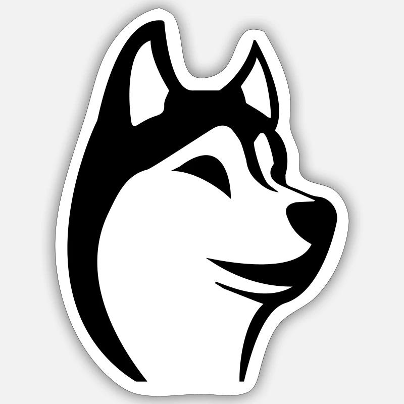Husky - Sticker Größe S (10 x 10 cm) - Mattweiß