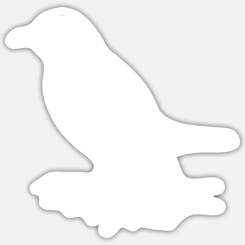 observation des oiseaux - Sticker taille S (10 x 10 cm) - blanc mat