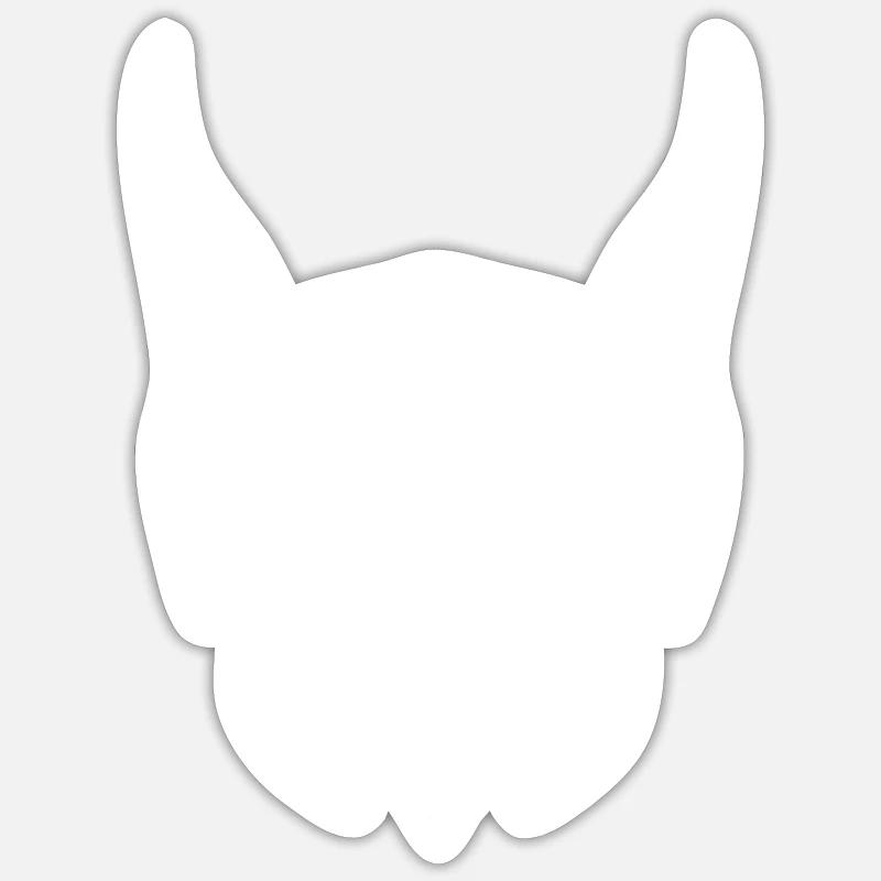 beard - Sticker size S (10 x 10 cm) - white matte