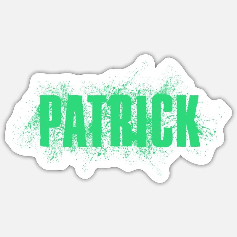 Patrick - Sticker taille S (10 x 10 cm) - blanc mat