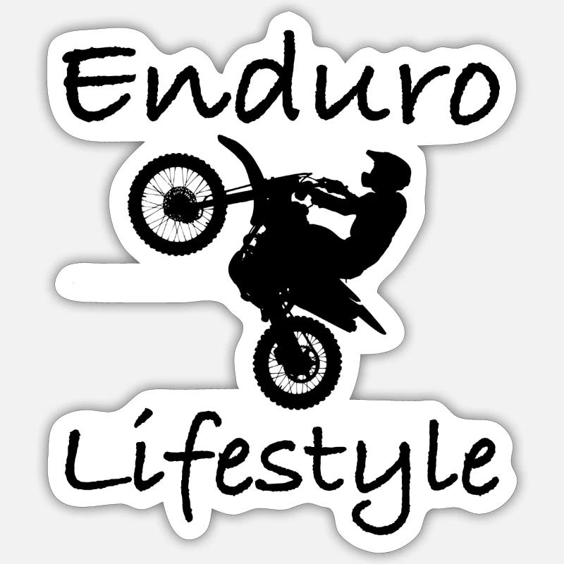 Mode de vie enduro - Sticker taille S (10 x 10 cm) - blanc mat