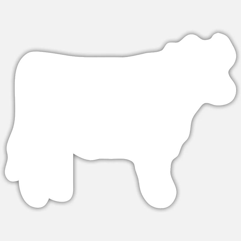 Rind Fleisch Bauer - Sticker Größe S (10 x 10 cm) - Mattweiß