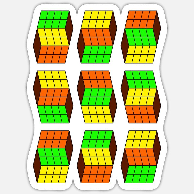 Nerd Geek Cube Geometry Impossible Shape Square Sticker size S (10 x 10 cm)