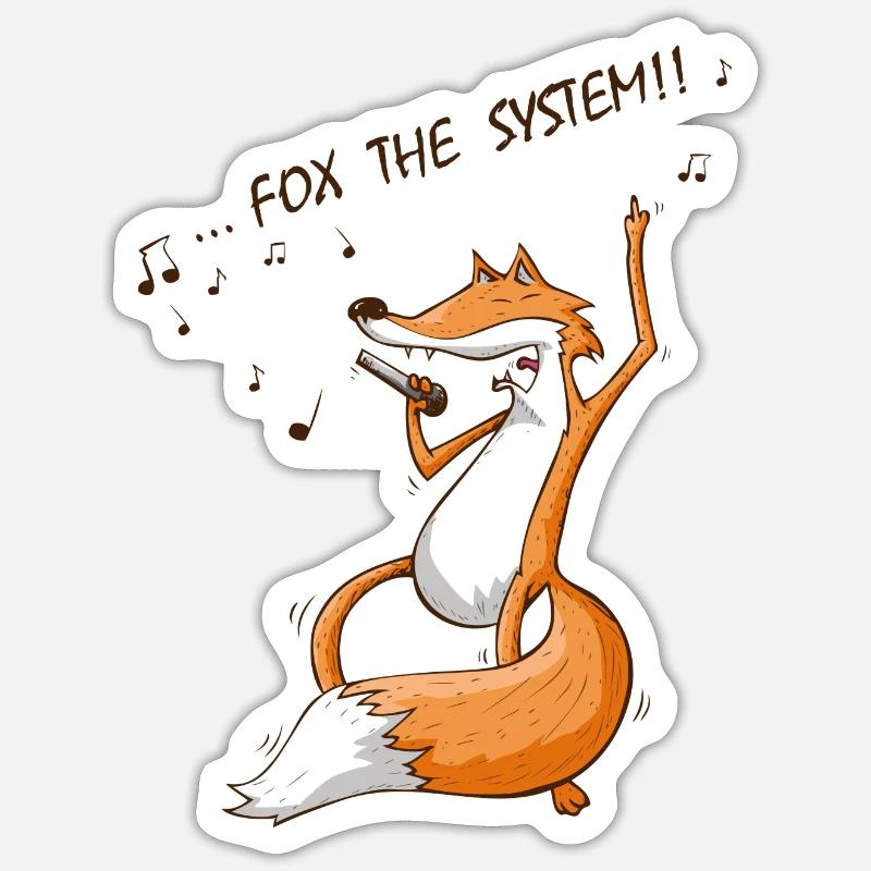 Fox das System! Sticker Größe S (10 x 10 cm)