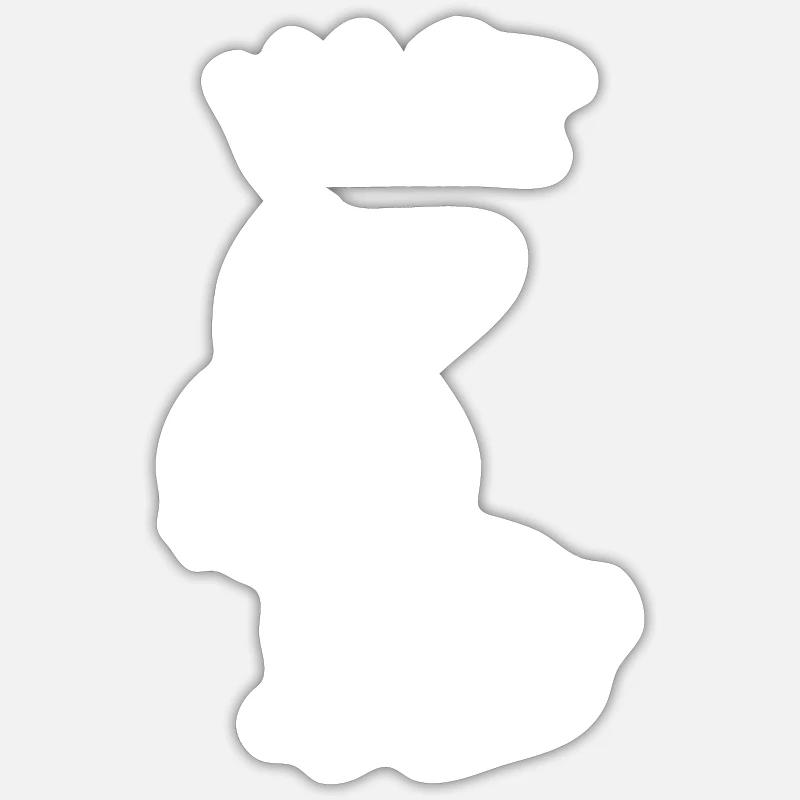 Hase - Sticker Größe S (10 x 10 cm) - Mattweiß