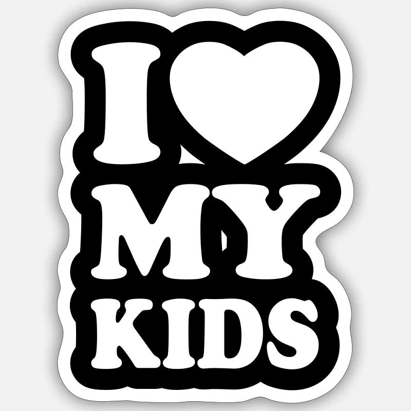 I love my kids - Sticker size S (10 x 10 cm) - white matte
