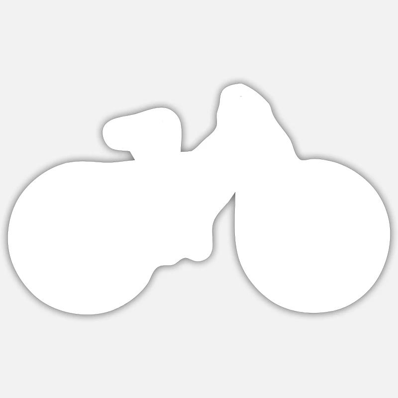 vtt - Sticker taille S (10 x 10 cm) - blanc mat