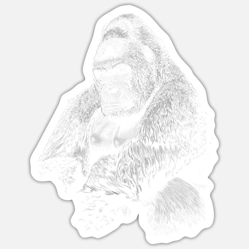 Gorilla - Sticker size S (10 x 10 cm) - white matte