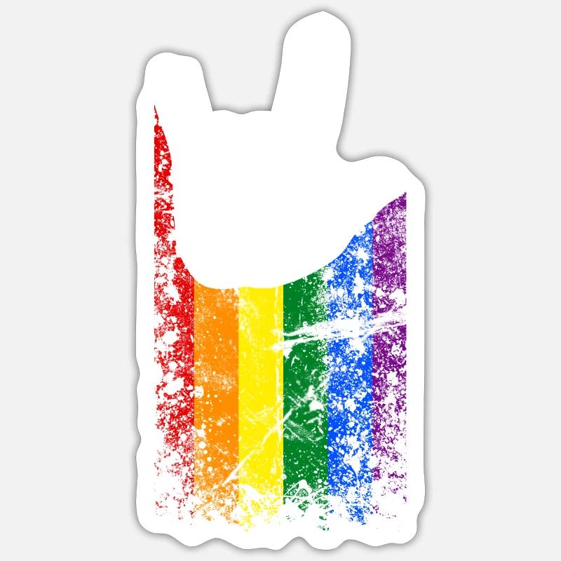 ILY Handsign Regenbogen Sticker Größe S (10 x 10 cm)