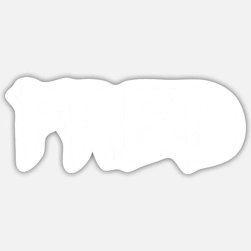 Fred - Sticker taille S (10 x 10 cm) - blanc mat