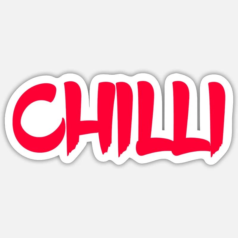 Chilli - Sticker Größe S (10 x 10 cm) - Mattweiß