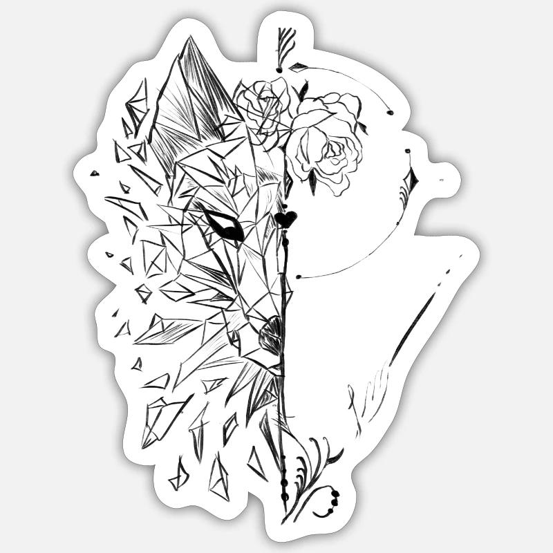 Fox Design, Abstrait - Sticker taille S (10 x 10 cm) - blanc mat
