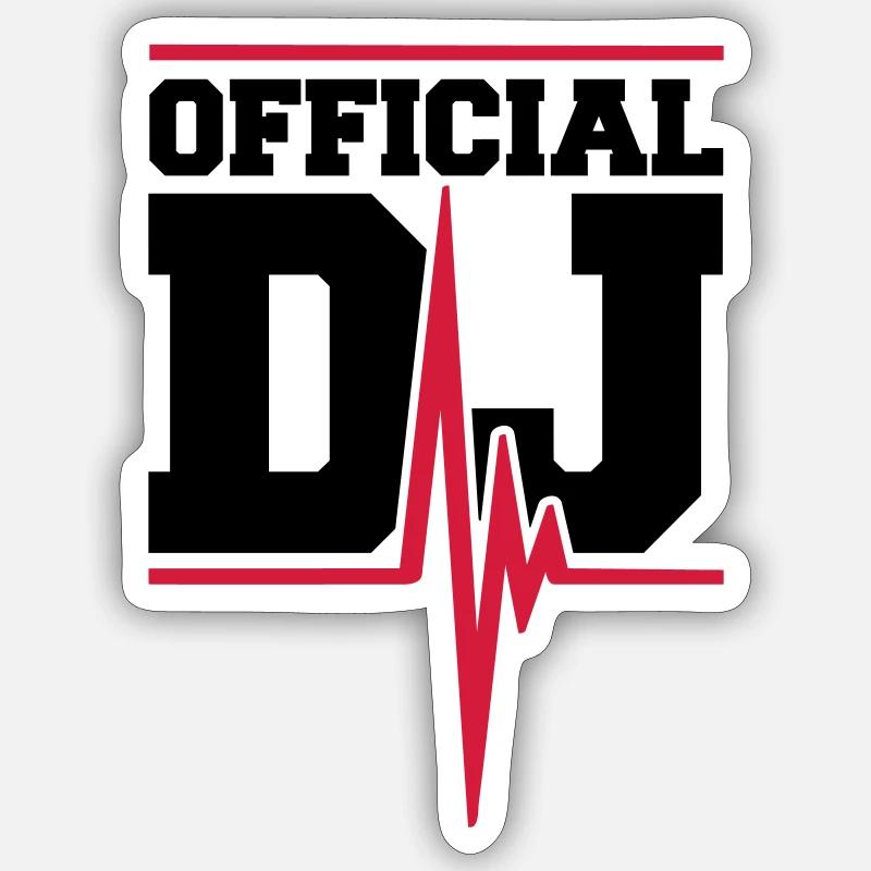 Official DJ Music Pulse - Sticker taille S (10 x 10 cm) - blanc mat