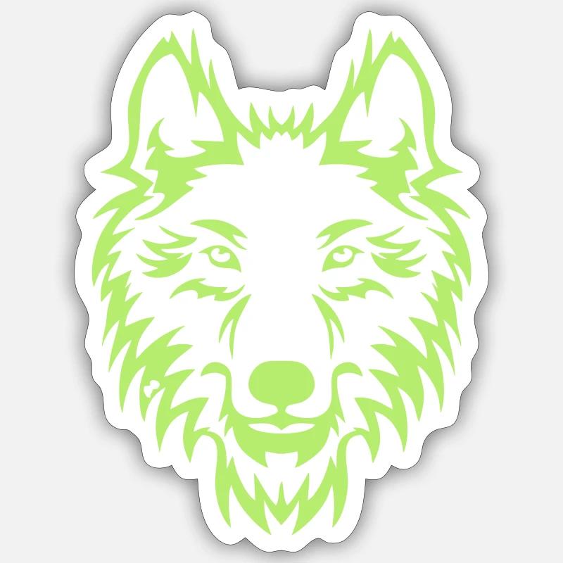 Wolf Kopf - Sticker Größe S (10 x 10 cm) - Mattweiß