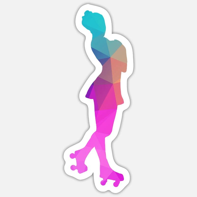 Roller Skating Roller Skate Pirouette Polygon Gift Sticker size S (10 x 10 cm)
