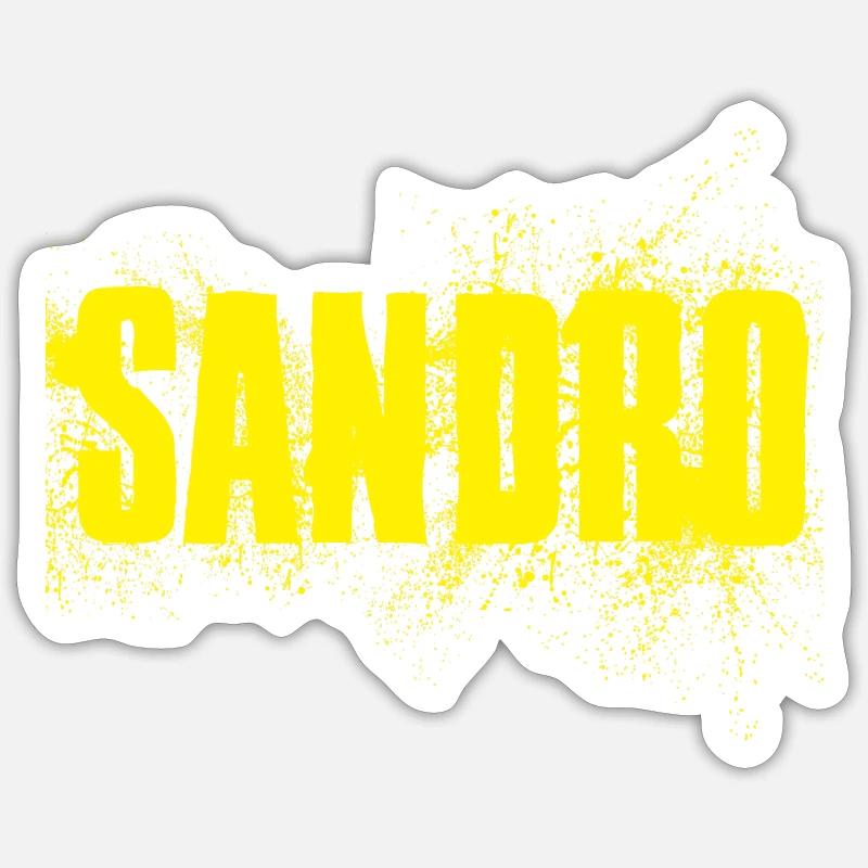 Sandro - Sticker Größe S (10 x 10 cm) - Mattweiß