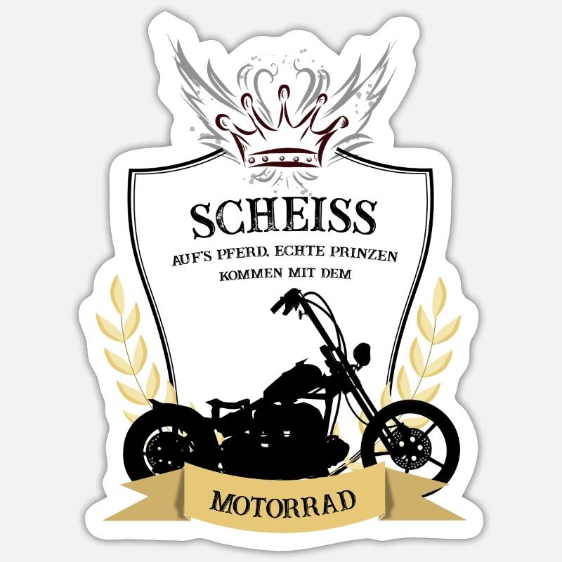 Scheiss auf's Pferd echte Prinzen - Sticker Größe S (10 x 10 cm) - Mattweiß