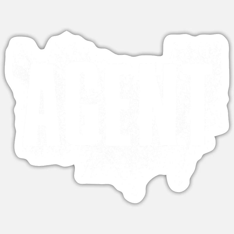 Agent - Sticker Größe S (10 x 10 cm) - Mattweiß