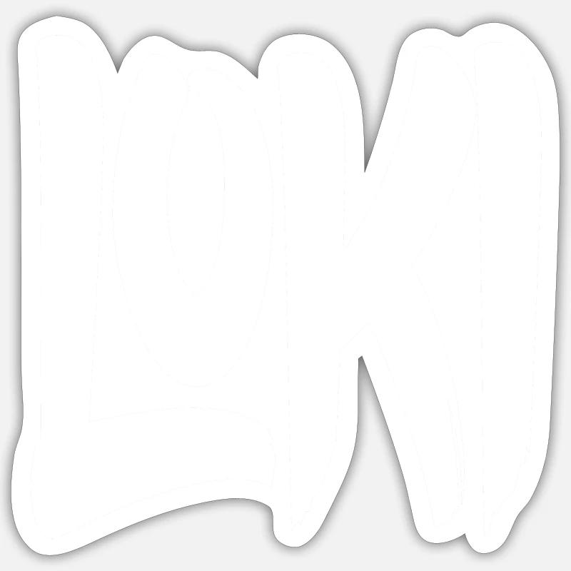 Loki - Sticker taille S (10 x 10 cm) - blanc mat
