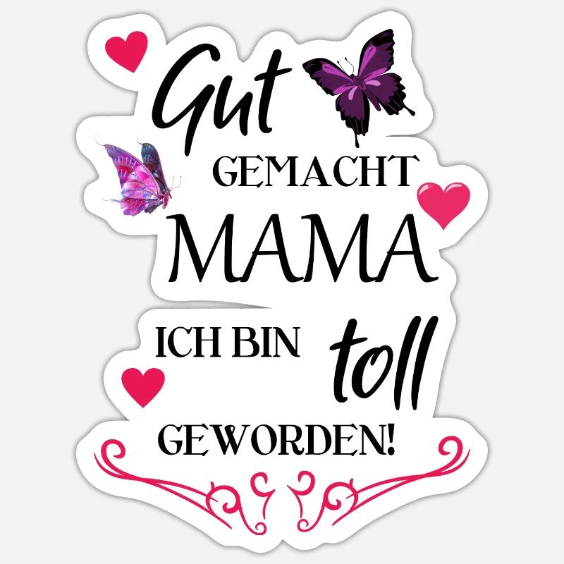 Muttertag - Sticker Größe S (10 x 10 cm) - Mattweiß