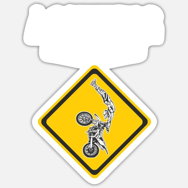 Motocross Extremsport - Sticker Größe S (10 x 10 cm) - Mattweiß