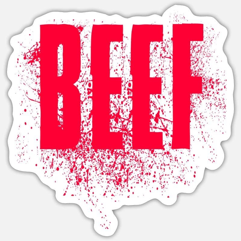 bœuf - Sticker taille S (10 x 10 cm) - blanc mat