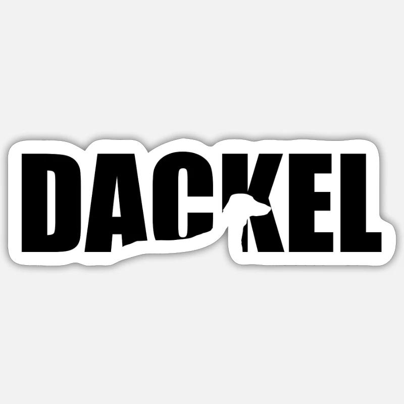 lustiges Dackel Dachshund Jagdhund Jäger Geschenk - Sticker Größe S (10 x 10 cm) - Mattweiß