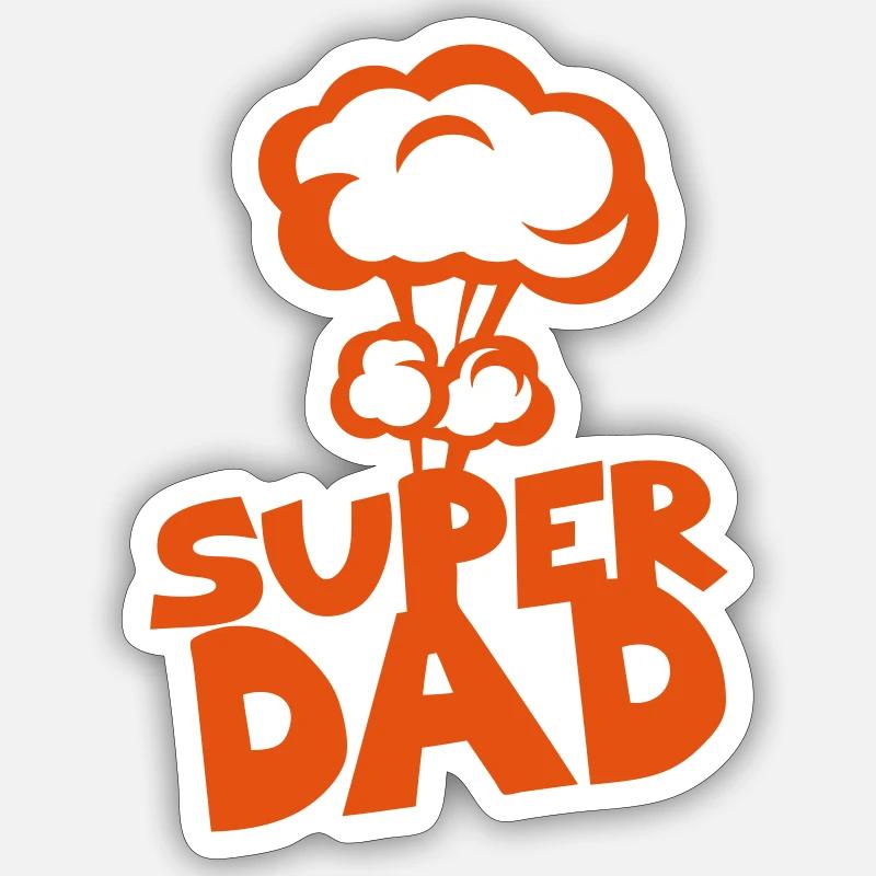super dad nuclear explosion - Sticker size S (10 x 10 cm) - white matte