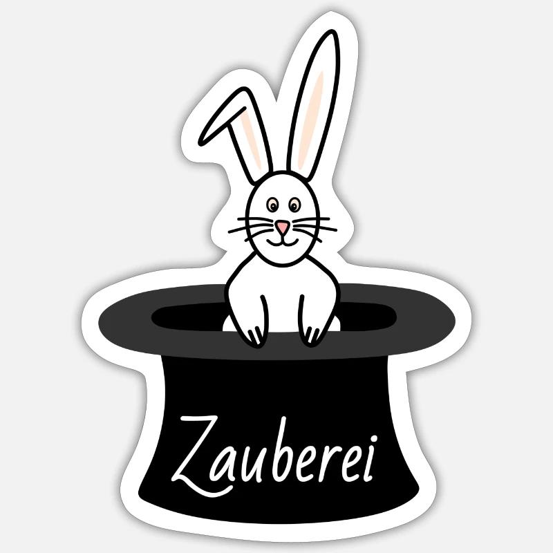 Magic - Magic - Wizard - Rabbit - Sticker size S (10 x 10 cm) - white matte