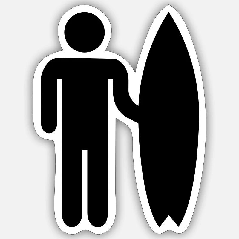 Surf - Sticker taille S (10 x 10 cm) - blanc mat