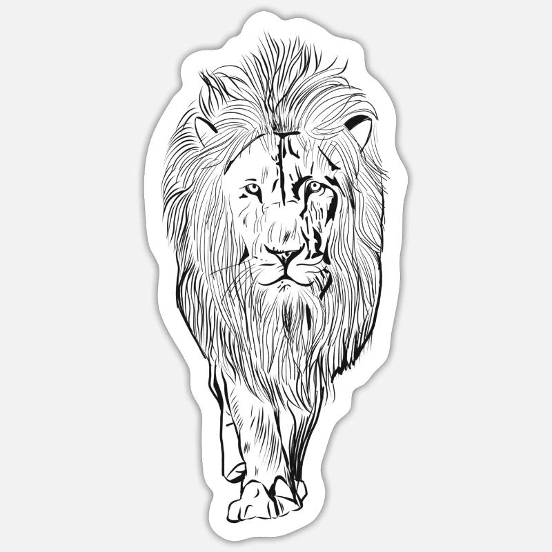 Löwe - Sticker Größe S (10 x 10 cm) - Mattweiß