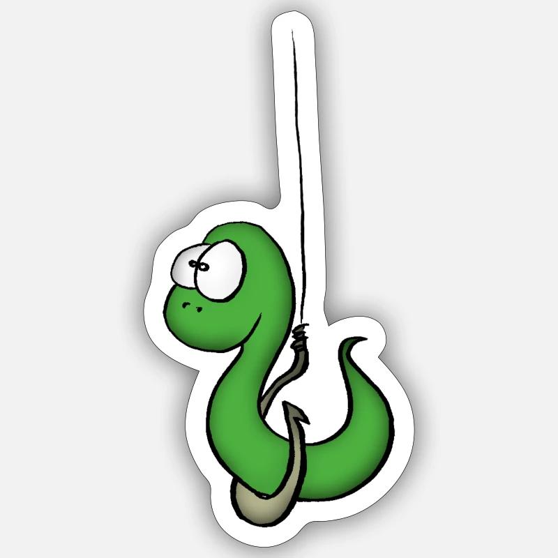 Asticot vert Sticker taille S (10 x 10 cm)