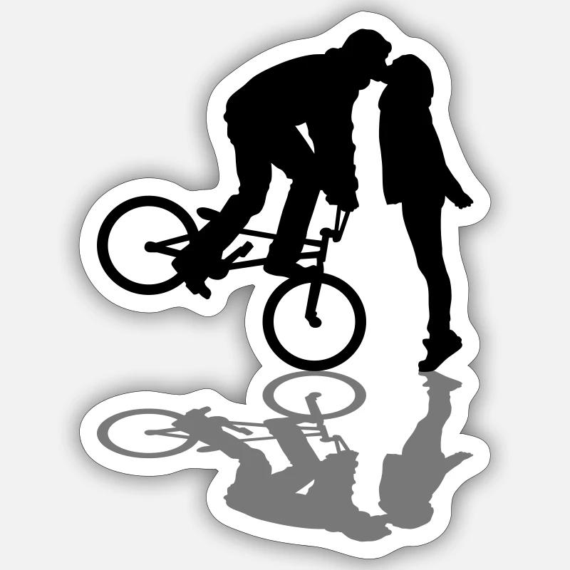 BMX baiser - Sticker taille S (10 x 10 cm) - blanc mat