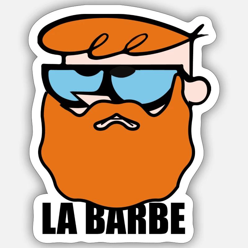 La Barbe - Sticker taille S (10 x 10 cm) - blanc mat