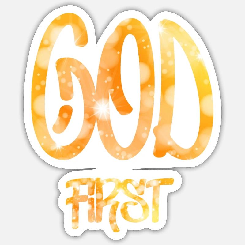 God First - Sticker Größe S (10 x 10 cm) - Mattweiß
