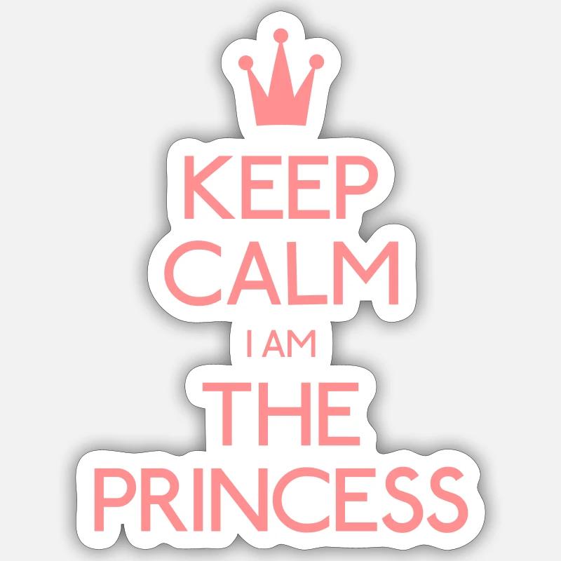 Keep Calm Princess - Sticker Größe S (10 x 10 cm) - Mattweiß